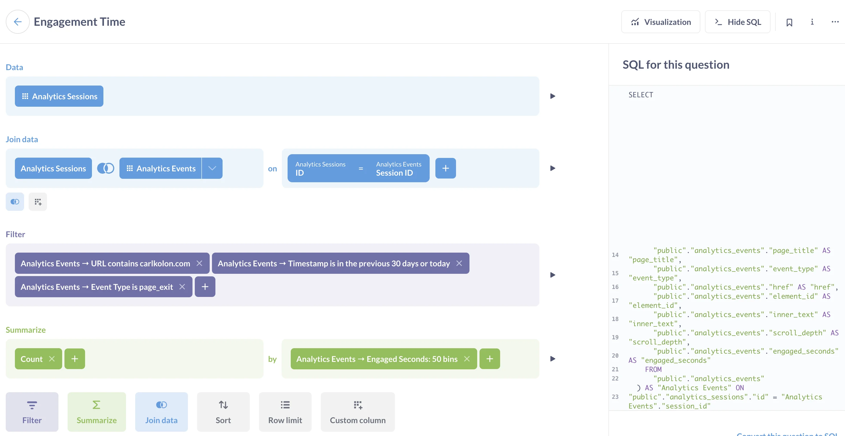 engagement time query